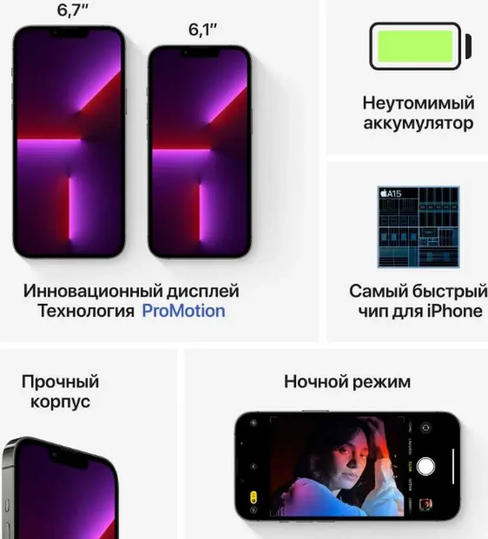 Смартфон Мобильный телефон Apple iPhone 13 Pro Max (128 Gb, Graphite MLLP3)