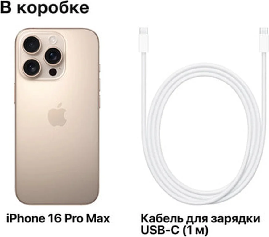 Смартфон Apple iPhone 16 Pro Max 256Gb Dual: nano SIM+ esim Desert Titanium