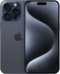Смартфон Apple iPhone 15 Pro Max 512GB nano SIM + eSim titanium blue (титановый синий) новый, не актив, без комплекта