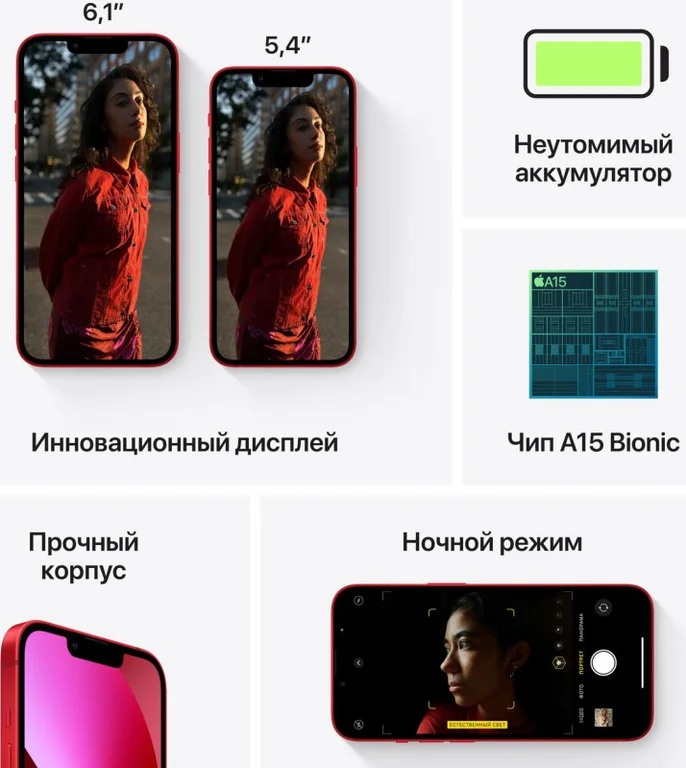 Смартфон Apple iPhone 13 128Gb Красный